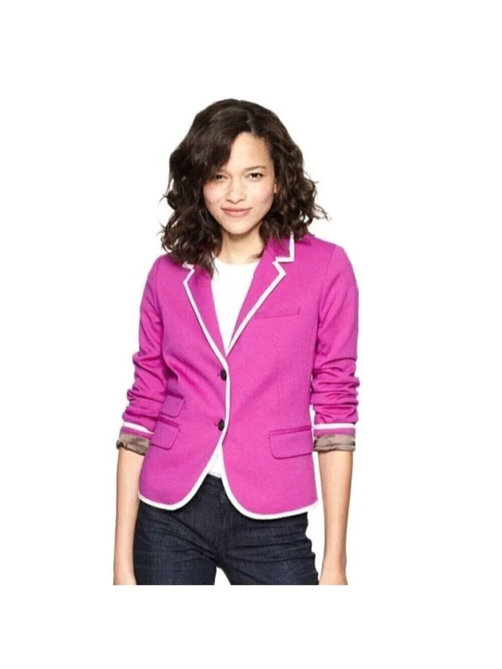 Gap Academy Blazer Fuchsia Pink Classic Preppy Jacket Women's Size 2
